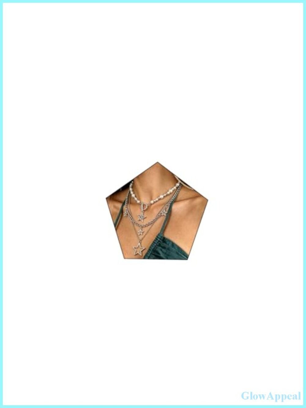 Y2K Star Layered Necklace Chunky Toggle Chain Silver Alloy Summer Jewelry